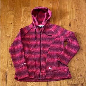 Under Amour Women's Striped Pink Heavy weight Utility Jacket Sz Xl LN